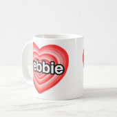 Ich Liebe Debbie. Ich Liebe dir Debbie. Herz Kaffeetasse (Vorderseite Links)