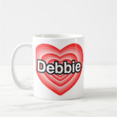 Ich Liebe Debbie. Ich Liebe dir Debbie. Herz Kaffeetasse (Links)