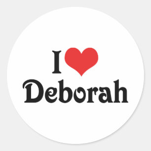 Ich liebe Deborah Runder Aufkleber
