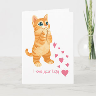 Ich liebe deine Kitty zum Valentinstag Karte