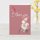 Ich Liebe deinen Sonnenhasen-Valentinstag Karte (Gelbe Blume)