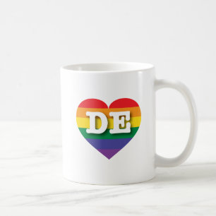 Ich liebe Delaware Regenbogen-Herz Kaffeetasse