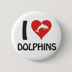 Ich liebe Delfine Button
