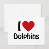 Ich liebe Delfine Postkarte (Vorne/Hinten)
