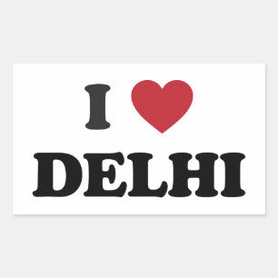 Ich liebe Delhi Indien Rechteckiger Aufkleber
