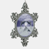 Ich Liebe Delphine Schneeflocken Zinn-Ornament (Links)