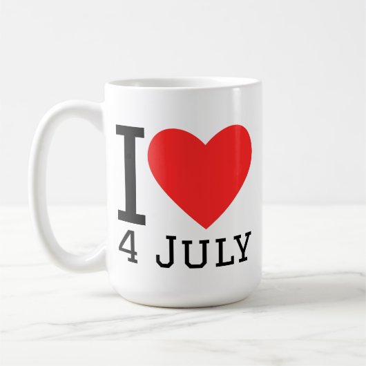 Ich liebe den 4. Juli Kaffeetasse (Links)