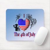 Ich liebe den 4. Juli Mousepad (Mit Mouse)
