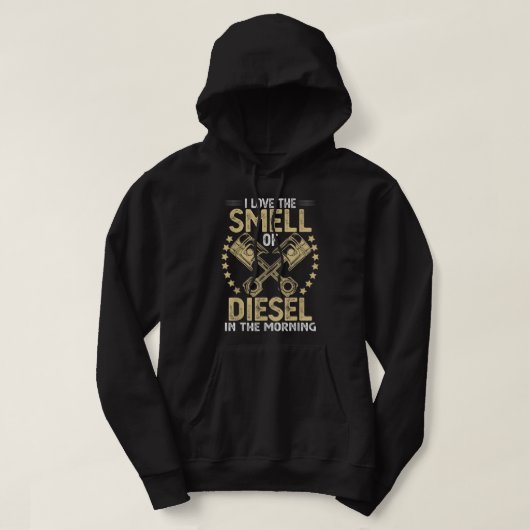 Ich Liebe den Duft von Diesel in der Morgensonnenw Hoodie (Design vorne)