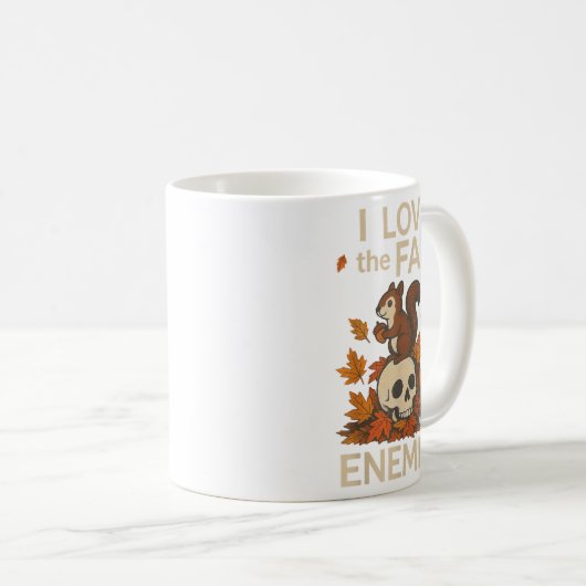 Ich Liebe den Fall meiner Feinde lustiges Herbst S Kaffeetasse (VorderseiteRechts)