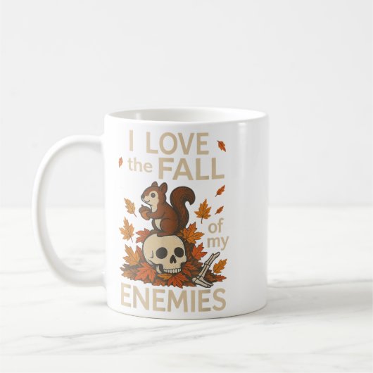 Ich Liebe den Fall meiner Feinde lustiges Herbst S Kaffeetasse (Links)