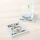 Ich Liebe den Geruch von Chlor und Kaffee.w Glasuntersetzer (Schrägansicht)