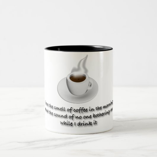 Ich Liebe den Geruch von Kaffee Zweifarbige Tasse (Mittel)