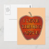 ICH LIEBE DEN GROSSEN APFEL POSTKARTE (Vorne/Hinten)