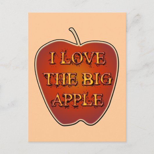 ICH LIEBE DEN GROSSEN APFEL POSTKARTE (Vorderseite)
