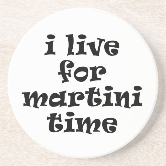 Ich liebe den Martini Time Coaster Sandstein Untersetzer (Vorne)