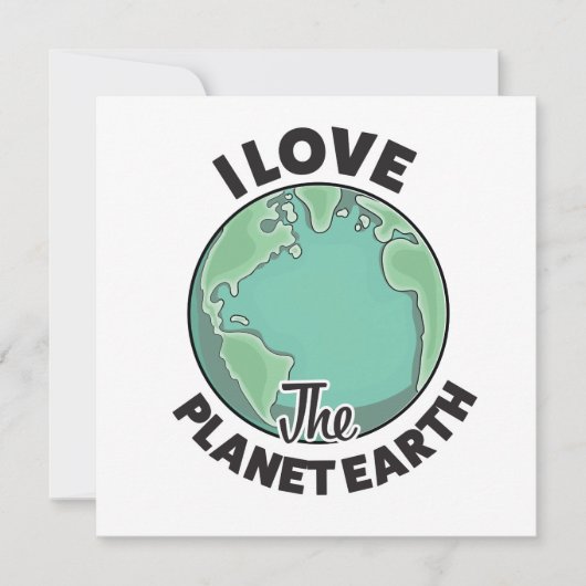 Ich Liebe den Planeten Erde Einladung (Vorderseite)