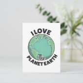 Ich Liebe den Planeten Erde Postkarte (Stehend Vorderseite)