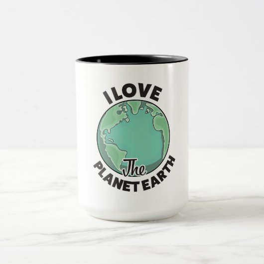 Ich Liebe den Planeten Erde Tasse (Zentrum)