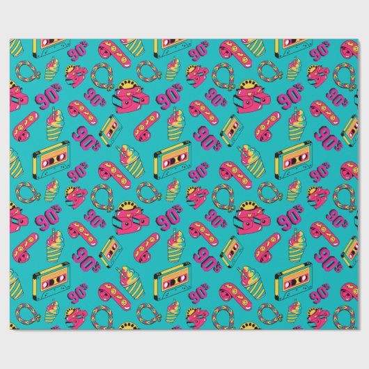 Ich Liebe den Spaß der 90er Jahre Geschenkpapier (Flach)