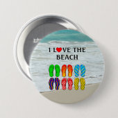 Ich liebe den Strand Button (Vorne & Hinten)