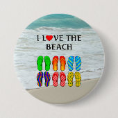 Ich liebe den Strand Button (Vorderseite)
