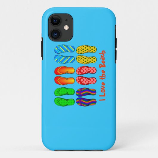 Ich Liebe den Strand - farbenfrohe Flip Flops Case-Mate iPhone Hülle (Rückseite)