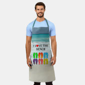 Ich Liebe den Strand, farbenfrohe Flip Flops Schürze (Getragen)