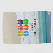 Ich liebe den Strand Golfhandtuch (Horizontal)
