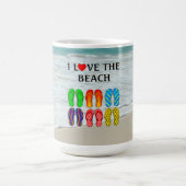 Ich liebe den Strand Kaffeetasse (Mittel)