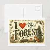 Ich liebe den Wald Postkarte (Vorne/Hinten)