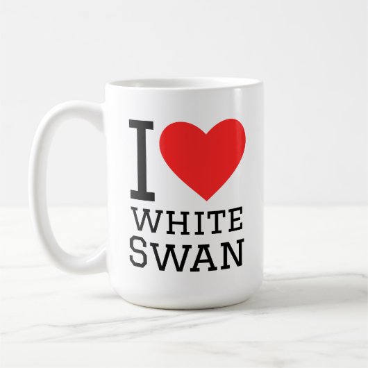 Ich liebe den weißen Schwan Kaffeetasse (Links)