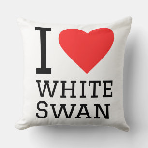 Ich liebe den weißen Schwan Kissen