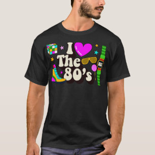 Ich Liebe der 80er Herz Nostalgisch Retro Graphic T-Shirt