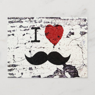 Ich Liebe der Mustache rustikale Custom Postkarte
