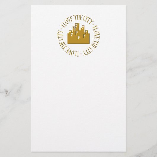 Ich Liebe der Stadt Briefpapier (Vorderseite)