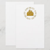 Ich Liebe der Stadt Briefpapier (Vorne/Hinten)