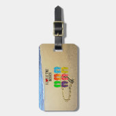 Ich Liebe der Strand, Sandstrand und Ozeanwellen Gepäckanhänger (Vorderseite vertikal)