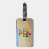 Ich Liebe der Strand, Sandstrand und Ozeanwellen Gepäckanhänger (Rückseite vertikal)