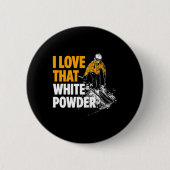 Ich Liebe, der Wintersportskifahrer von White Powd Button (Vorderseite)