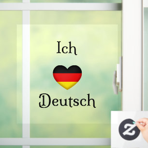 "Ich Liebe Deutsch" I Heart German Fensteraufkleber