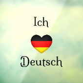 "Ich Liebe Deutsch" I Heart German Window Cloning Fensteraufkleber (Blatt 3)