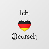 "Ich Liebe Deutsch" I Heart German Window Cloning Fensteraufkleber (Blatt)