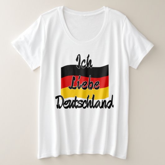 Ich Liebe Deutschland Große Größe T-Shirt (Design vorne)