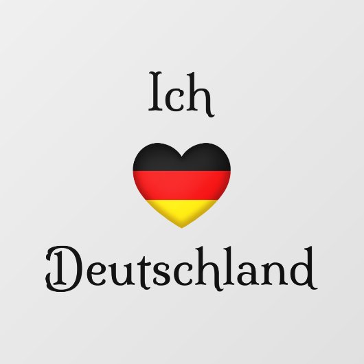 "Ich Liebe Deutschland" I Heart Deutschland Fensteraufkleber (Blatt)