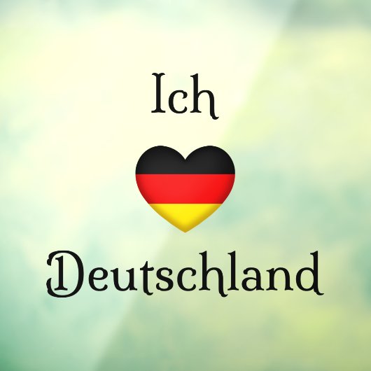 "Ich Liebe Deutschland" I Heart Deutschland Fensteraufkleber (Blatt 3)