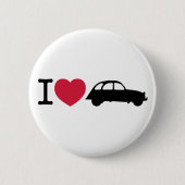 Ich liebe Deux Chevaux Oldtimer Button (Vorderseite)