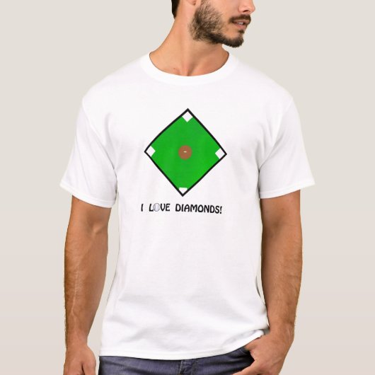 "Ich Liebe-Diamant-" Baseball-Shirts und Geschenke T-Shirt (Vorderseite)