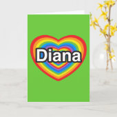 Ich Liebe Diana. Ich Liebe dir Diana. Herz Karte (Gelbe Blume)
