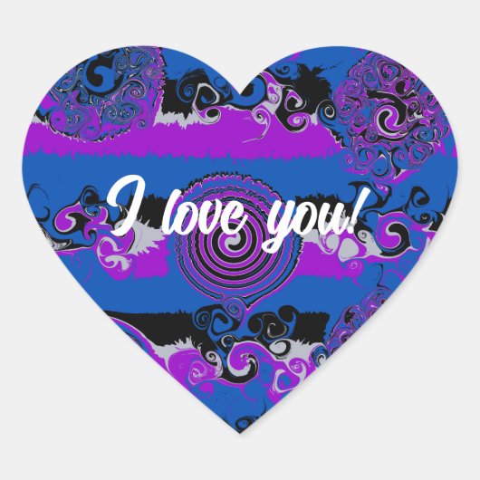 Ich Liebe dich! Abstrakter Aufkleber (Vorderseite)